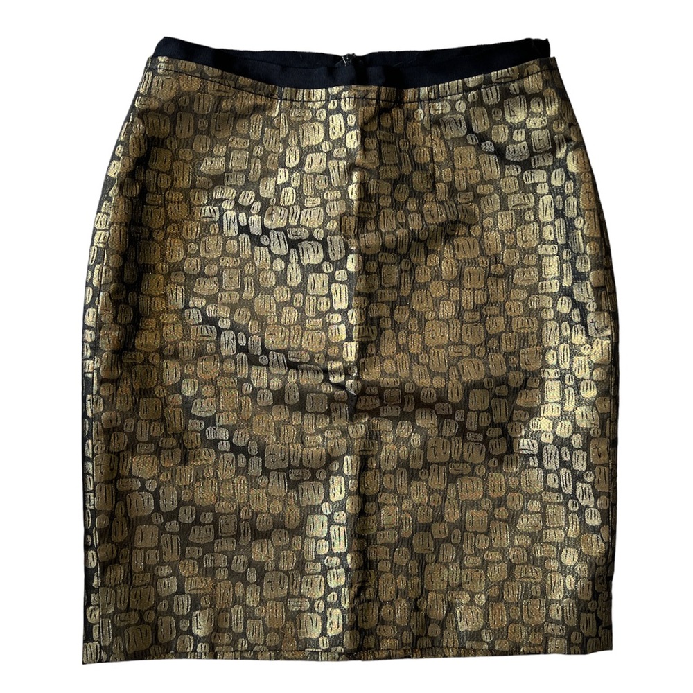 Ann Taylor Loft Gold Metallic Skirt 00P